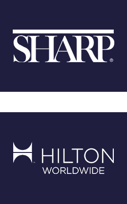 Sharp and Hilton Worldwide logos